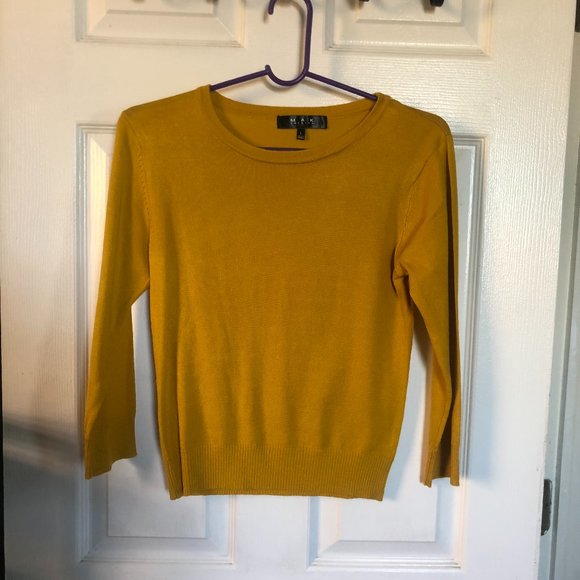 Yemak vintage style 3/4 sleeve mustard sweater - Picture 2 of 6